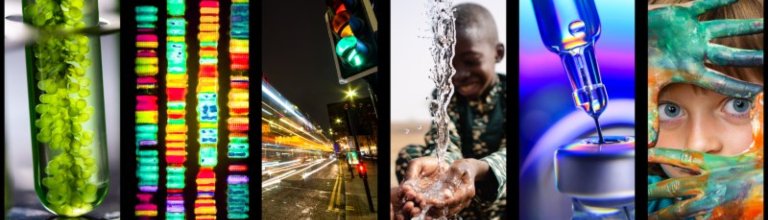 Collage of business engagement related images
